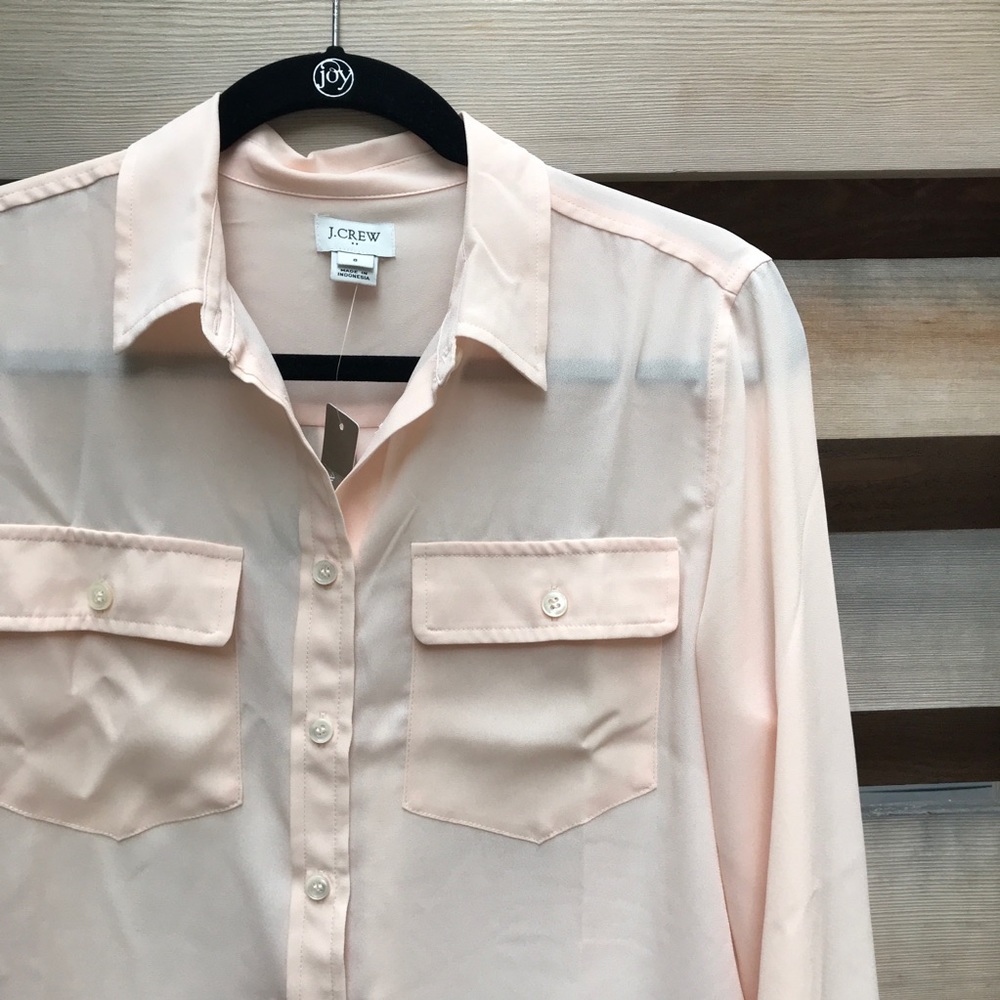 JCrew Flowy Blouse in Petal Pink